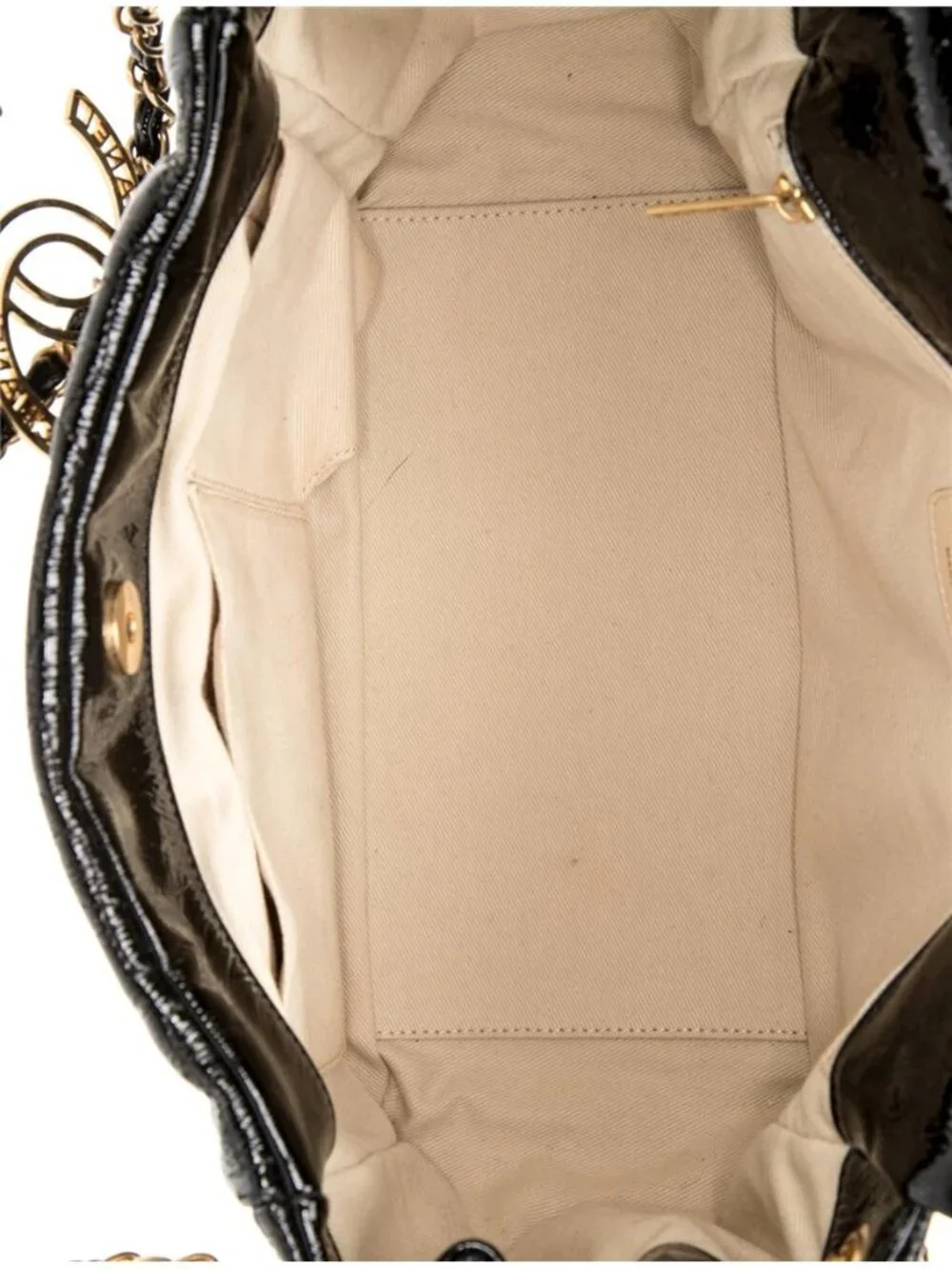 Chanel Vintage Puzzle Accordion Black Patent Leather Flap Bag